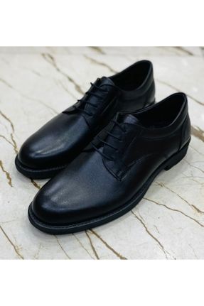 کفش کلاسیک مشکی مردانه چرم طبیعی پاشنه کوتاه ( 4 - 1 cm ) پاشنه ضخیم کد 815031932