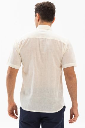 پیراهن بژ مردانه رگولار یقه پیراهنی کد 118254124