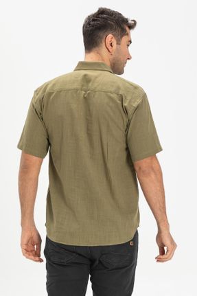 پیراهن خاکی مردانه رگولار یقه پیراهنی کد 118251582