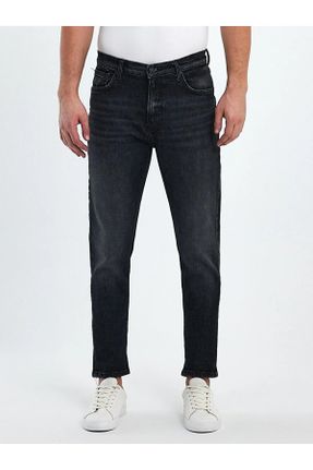 شلوار جین مشکی مردانه پاچه تنگ فاق بلند جین ساده استاندارد کد 815129015
