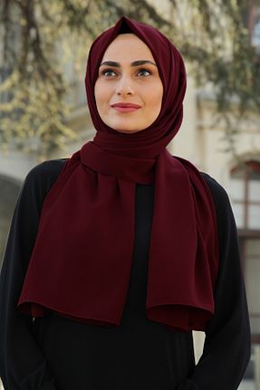شال زرشکی زنانه Medine İpeği CARLİNA - کد 815125790