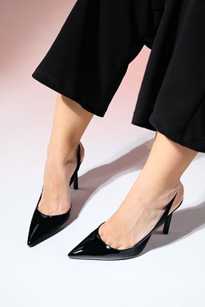 کفش پاشنه بلند کلاسیک مشکی زنانه چرم مصنوعی luvishoes - کد 653316961
