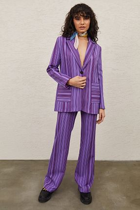 ست بالاتنه و پائین تنه بنفش زنانه بافتنی Female Clothing - کد 815580814