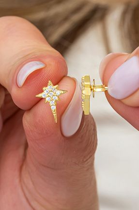 گوشواره نقره طلائی زنانه 925 عیار NEREZE - کد 815361379