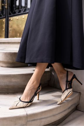 کفش پاشنه بلند کلاسیک مشکی زنانه حصیری پاشنه نازک پاشنه متوسط ( 5 - 9 cm ) کد 815360054
