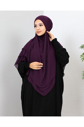 شال بنفش زنانه شیفون HATİCEATABEYLİBUTİK - کد 779595212