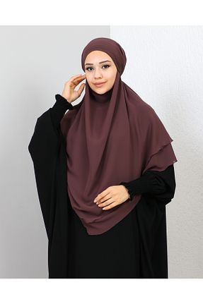 شال قهوه ای زنانه شیفون HATİCEATABEYLİBUTİK - کد 779599859