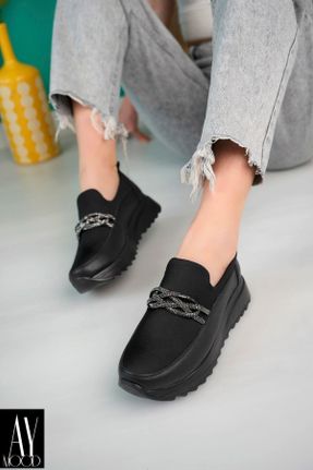 کفش کژوال مشکی زنانه چرم مصنوعی پاشنه کوتاه ( 4 - 1 cm ) پاشنه ساده کد 812738934