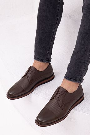 کفش کژوال قهوه ای مردانه چرم خالص Dilimler Ayakkabı - کد 289353668