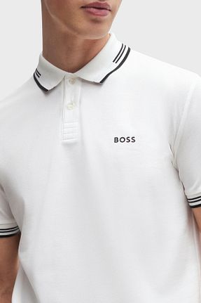پولوشرت سفید مردانه پنبه - الاستین BOSS - کد 815581560