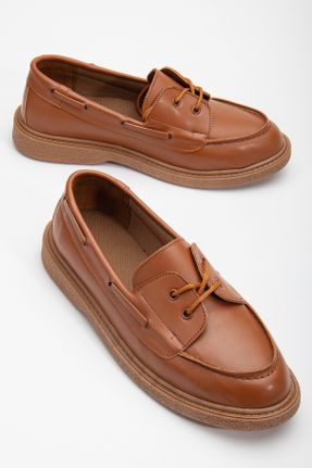 کفش لوفر قهوه ای زنانه چرم مصنوعی پاشنه کوتاه ( 4 - 1 cm ) کد 815320957