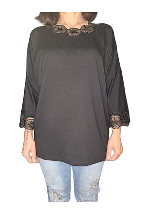 بلوز سایز بزرگ مشکی زنانه سایز بزرگ HaiModa - کد 815334341