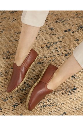 کفش لوفر قهوه ای زنانه چرم خالص Ertay Deri - کد 815674569