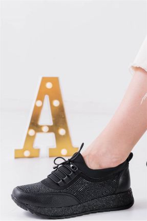 کفش کژوال مشکی زنانه چرم مصنوعی پاشنه کوتاه ( 4 - 1 cm ) پاشنه ساده کد 158416118
