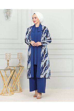 ست بالاتنه و پائین تنه سرمه ای زنانه بافت Sum - کد 815625352