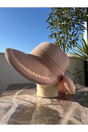 کلاه صورتی زنانه حصیر GÖZDE ŞAPKA - کد 815672420