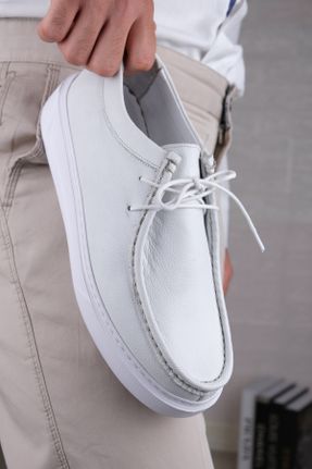 کفش کلاسیک سفید مردانه چرم طبیعی پاشنه کوتاه ( 4 - 1 cm ) پاشنه ساده کد 815682650