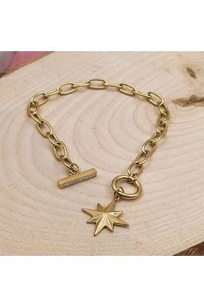دستبند استیل (فولاد) طلائی زنانه استیل ضد زنگ RAHSHINE - کد 815687524