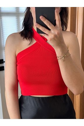 بلوز قرمز زنانه ساده BBOUTİQUE - کد 815374440