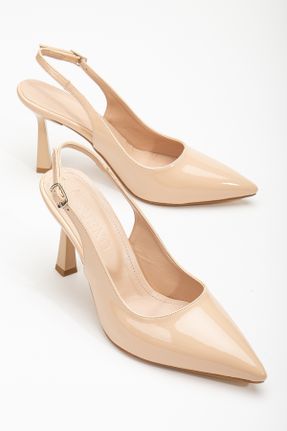 کفش پاشنه بلند کلاسیک بژ زنانه پاشنه نازک پاشنه متوسط ( 5 - 9 cm ) چرم لاکی کد 815392064