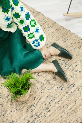 کفش لوفر سبز زنانه چرم خالص Ertay Deri - کد 815673954
