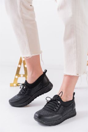 کفش کژوال مشکی زنانه چرم مصنوعی پاشنه کوتاه ( 4 - 1 cm ) پاشنه ساده کد 158416118