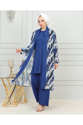 ست بالاتنه و پائین تنه سرمه ای زنانه بافت Sum - کد 815625352