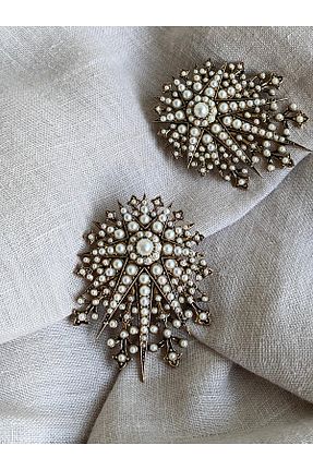 گوشواره جواهر قهوه ای مروارید FAYRA ACCESSORIES - کد 794911238