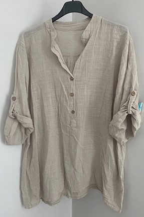 بلوز بژ زنانه ساده AYASOFYA OTANTIK - کد 815667781