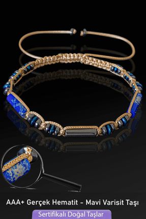 دستبند جواهر آبی زنانه سنگی کد 815675670
