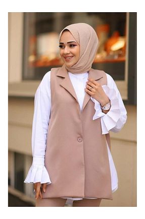 جلیقه حجاب طوسی زنانه رگولار BERNEO - کد 815682011