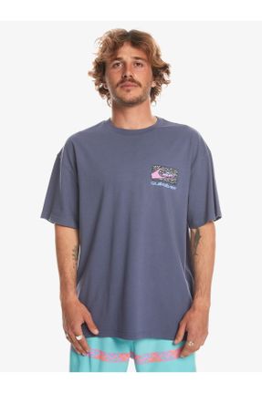 تی شرت آبی مردانه اورسایز یقه خدمه کد 815688058