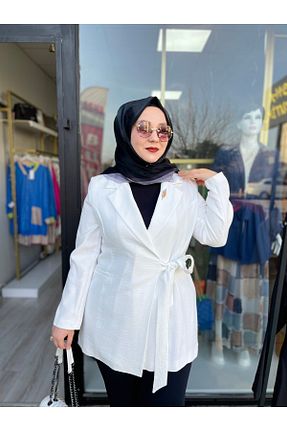 کت بلیزر نباتی زنانه کتان LOVELF - کد 815696046