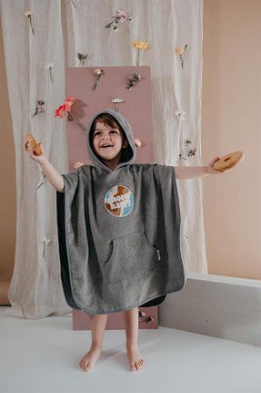 پانچو طوسی بچه گانه پنبه ای BABYBEK - کد 691100876