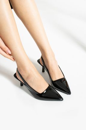 کفش پاشنه بلند کلاسیک مشکی زنانه چرم مصنوعی پاشنه نازک پاشنه متوسط ( 5 - 9 cm ) کد 815870136