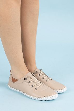 کفش کژوال بژ زنانه چرم خالص Getcho - کد 815768034
