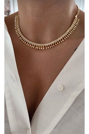 گردنبند استیل ( فولاد ) طلائی زنانه استیل (فولاد) HOSBUTIK - کد 815833078