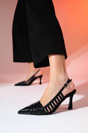 کفش پاشنه بلند کلاسیک مشکی زنانه چرم مصنوعی luvishoes - کد 815855022