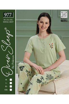 ست لباس راحتی سبز زنانه طرح دار کد 815858054