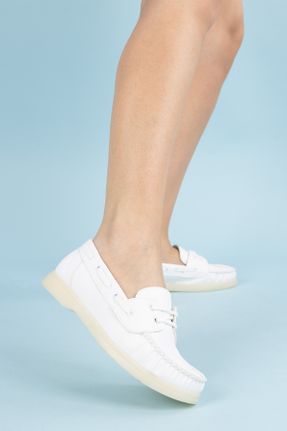 کفش لوفر سفید زنانه پاشنه کوتاه ( 4 - 1 cm ) کد 816118453
