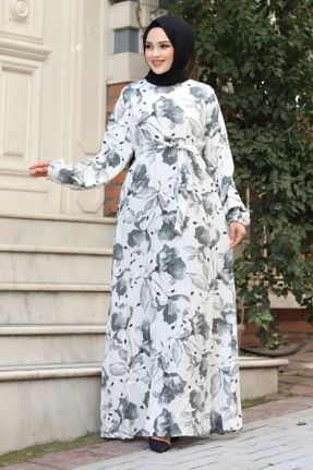 لباس سفید زنانه بافتنی رگولار پنبه - پلی استر کد 816131951