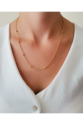 گردنبند استیل ( فولاد ) طلائی زنانه استیل ضد زنگ Joya Accessories - کد 127675935