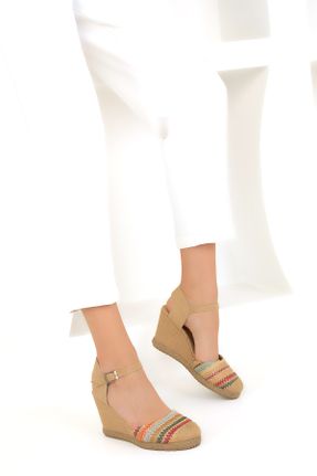 کفش پاشنه بلند پر زنانه پاشنه کوتاه ( 4 - 1 cm ) چرم مصنوعی پاشنه ضخیم کد 813011564
