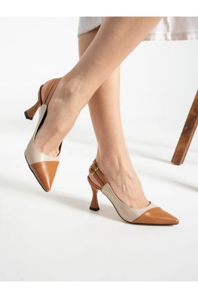 کفش پاشنه بلند کلاسیک قهوه ای زنانه پاشنه متوسط ( 5 - 9 cm ) پاشنه نازک کد 815773931