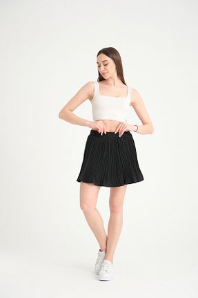 دامن مشکی زنانه تریکو StickerFashion - کد 815775460
