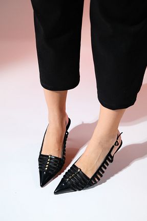 کفش پاشنه بلند کلاسیک مشکی زنانه چرم مصنوعی luvishoes - کد 815855022