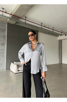 پیراهن طوسی زنانه رگولار LB Laluna Butik - کد 815865282