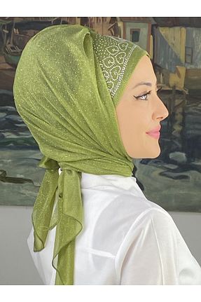 روسری سبز شیفون BUTİKAMBAR - کد 815940988