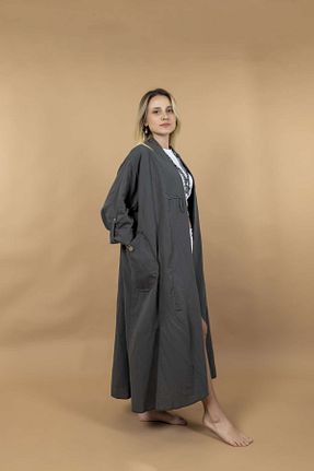 کافتان و کیمونو سایز بزرگ طوسی زنانه بافتنی SARE ERKMEN - کد 815968074