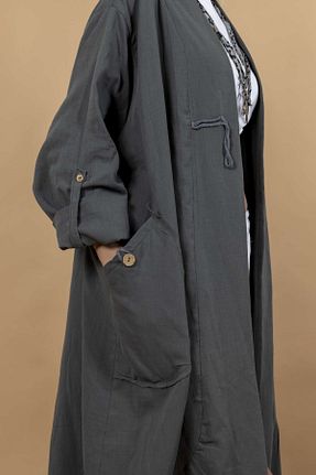 کافتان و کیمونو سایز بزرگ طوسی زنانه بافتنی SARE ERKMEN - کد 815968074